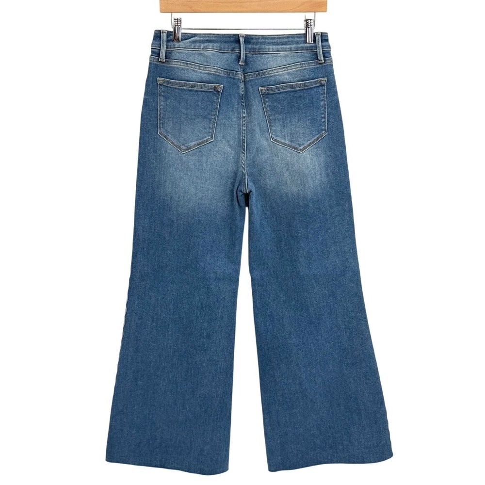 Driftwood Mona 30x31 Wide Leg Jeans Embroidered Denim Flare Boho Festival NEW - Picture 3 of 11